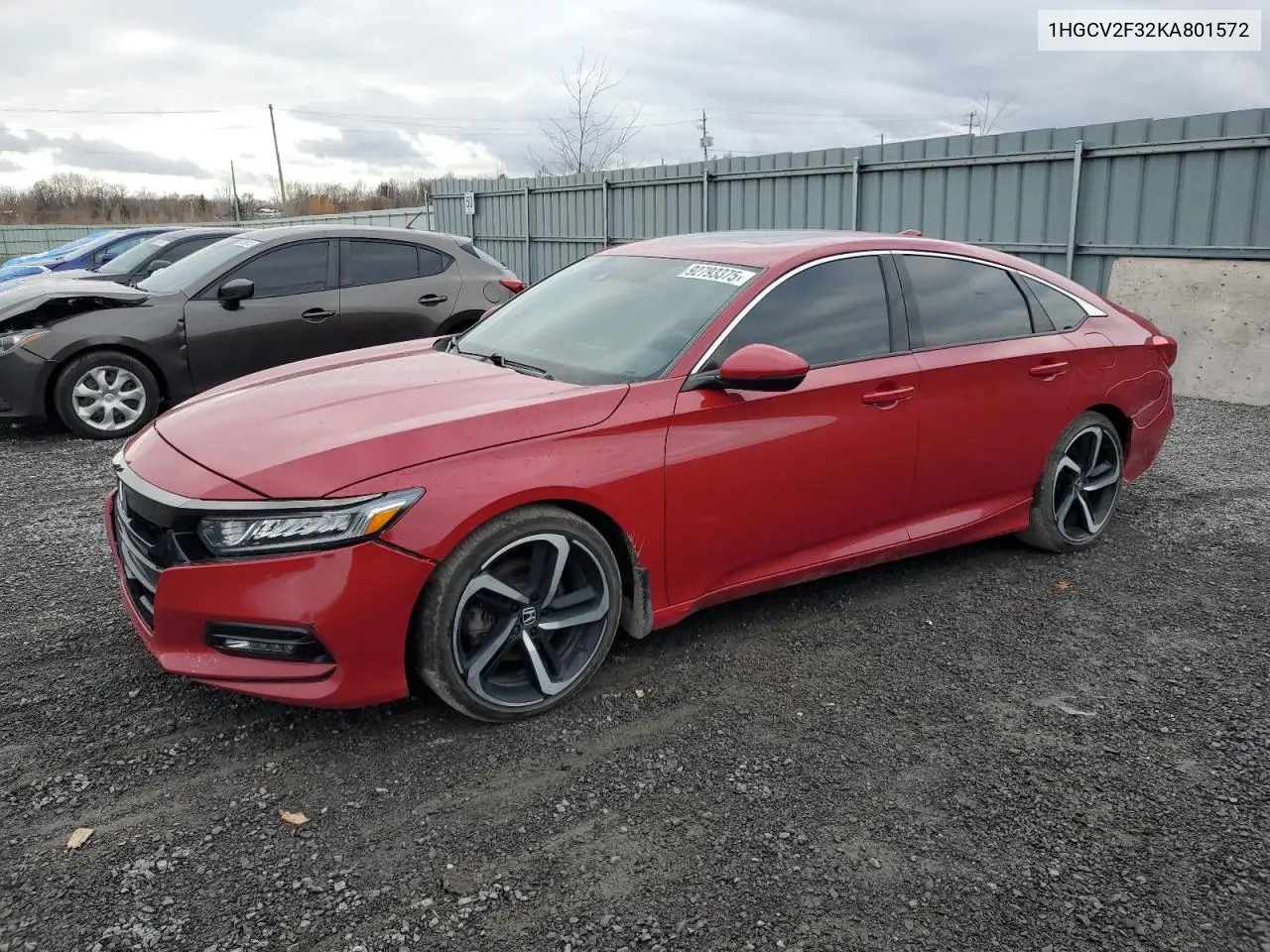 1HGCV2F32KA801572 2019 Honda Accord Sport