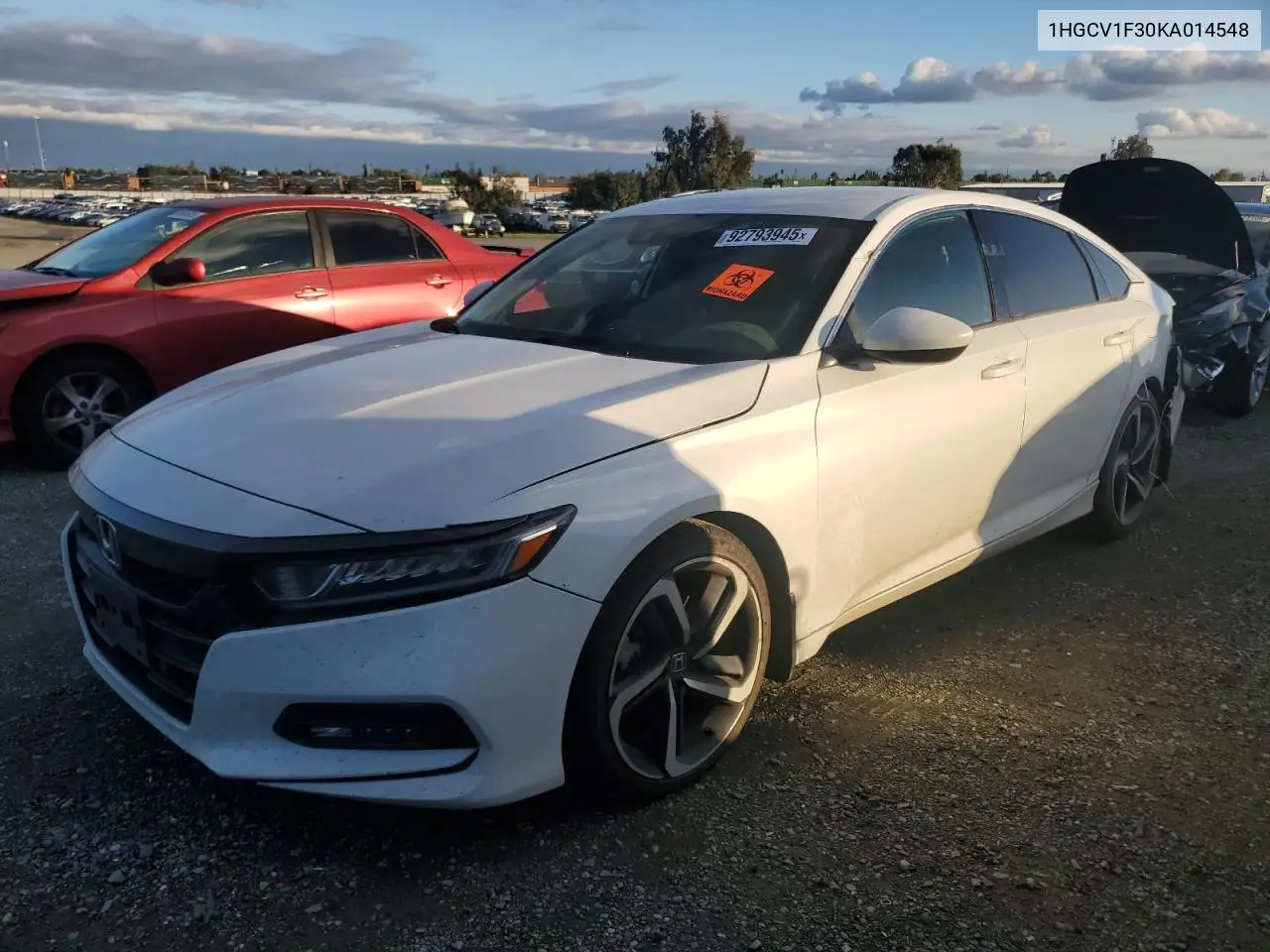 1HGCV1F30KA014548 2019 Honda Accord Sport