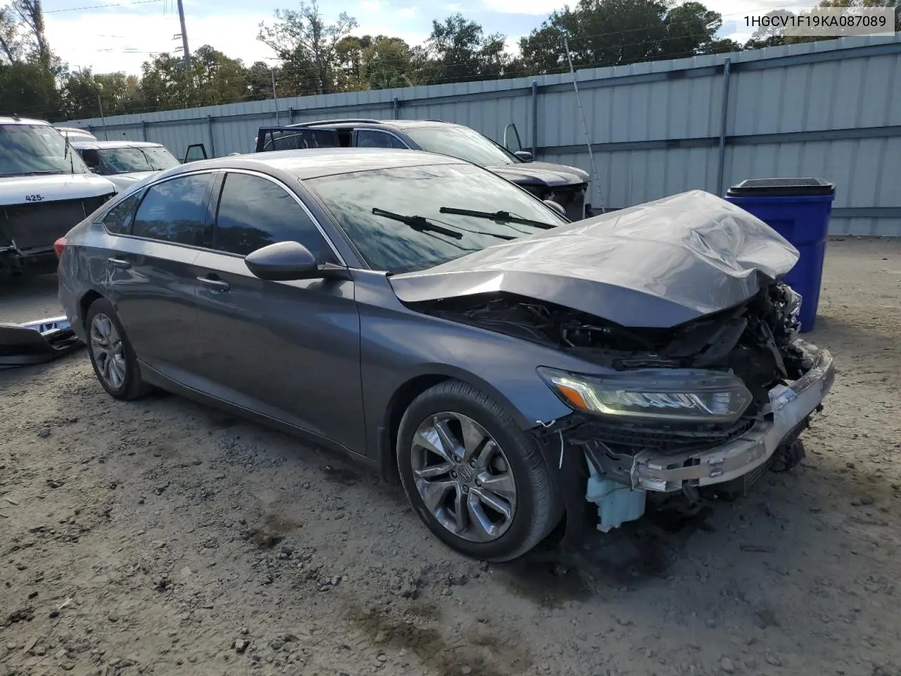 1HGCV1F19KA087089 2019 Honda Accord Lx