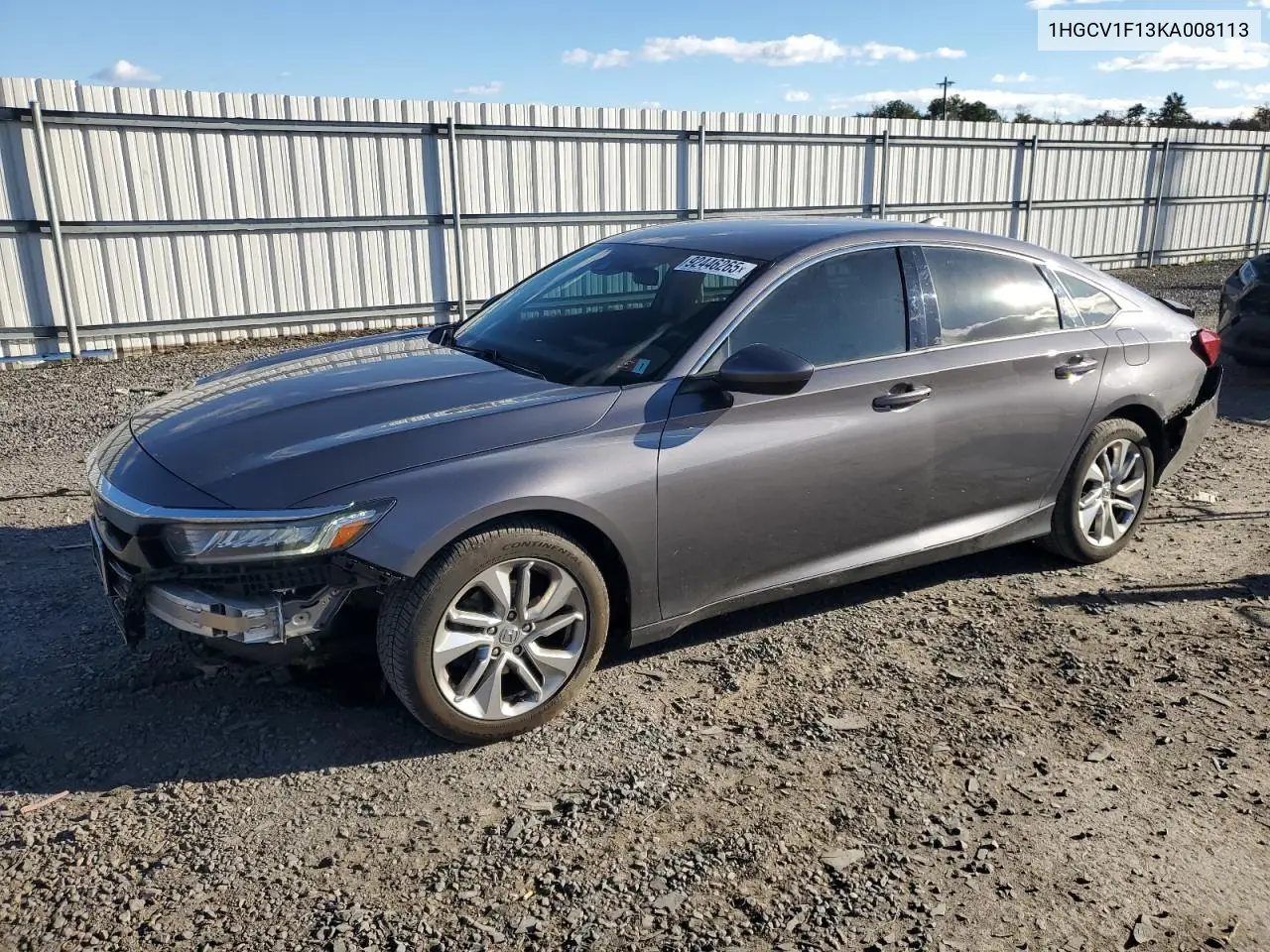 1HGCV1F13KA008113 2019 Honda Accord Lx