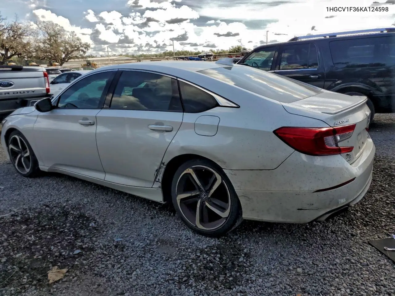 1HGCV1F36KA124598 2019 Honda Accord Sport
