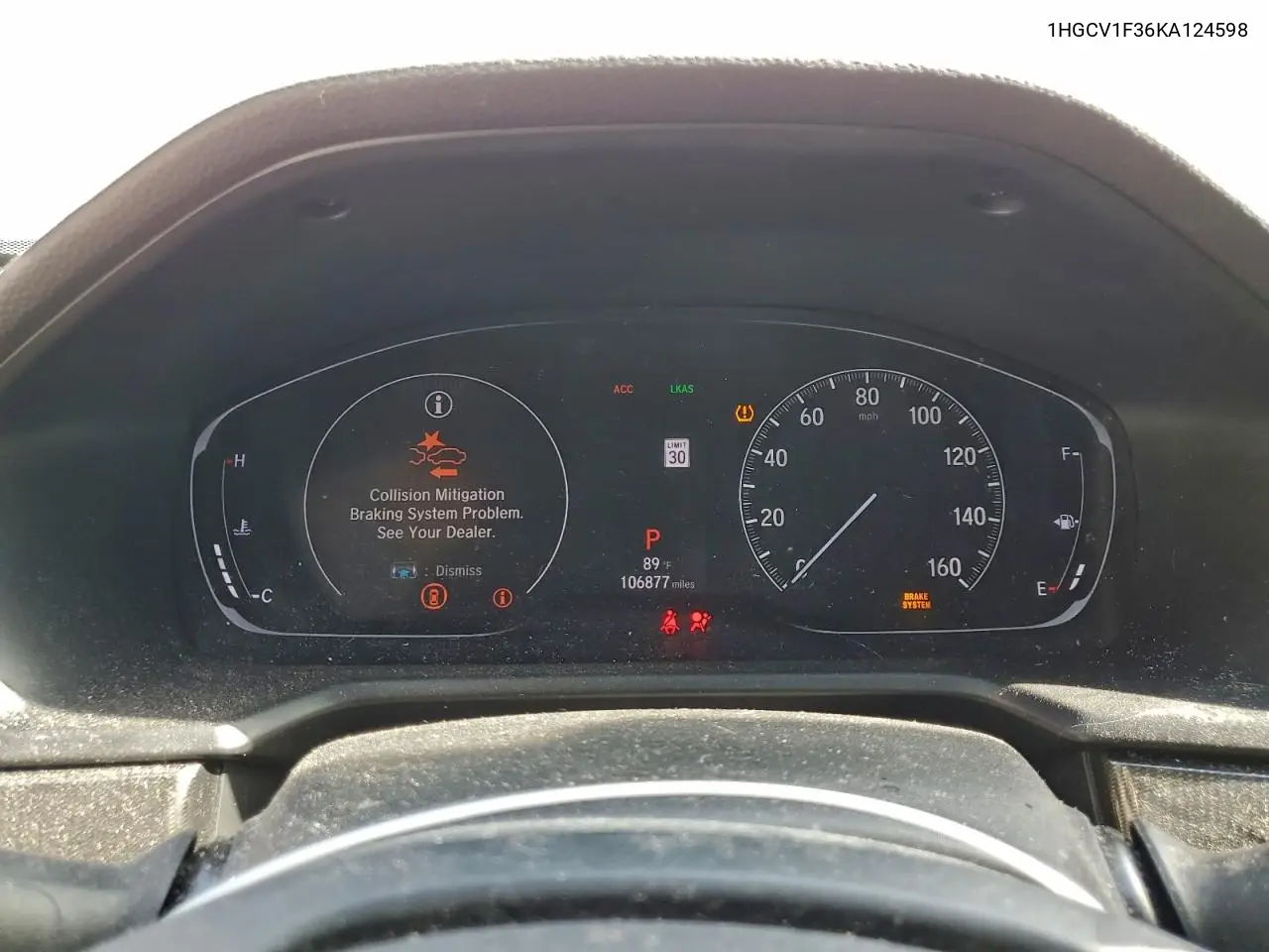 1HGCV1F36KA124598 2019 Honda Accord Sport