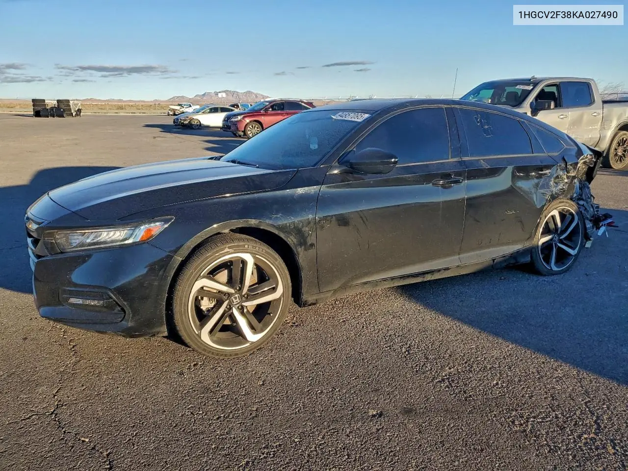 1HGCV2F38KA027490 2019 Honda Accord Sport