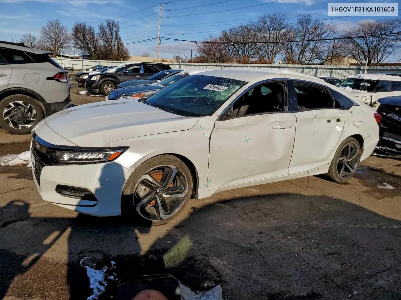 1HGCV1F31KA101603 2019 Honda Accord Sport