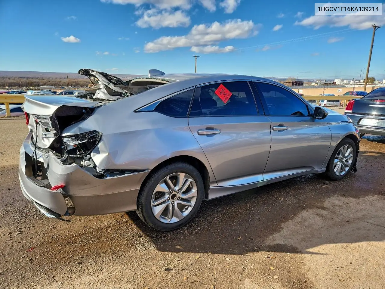 1HGCV1F16KA139214 2019 Honda Accord Lx