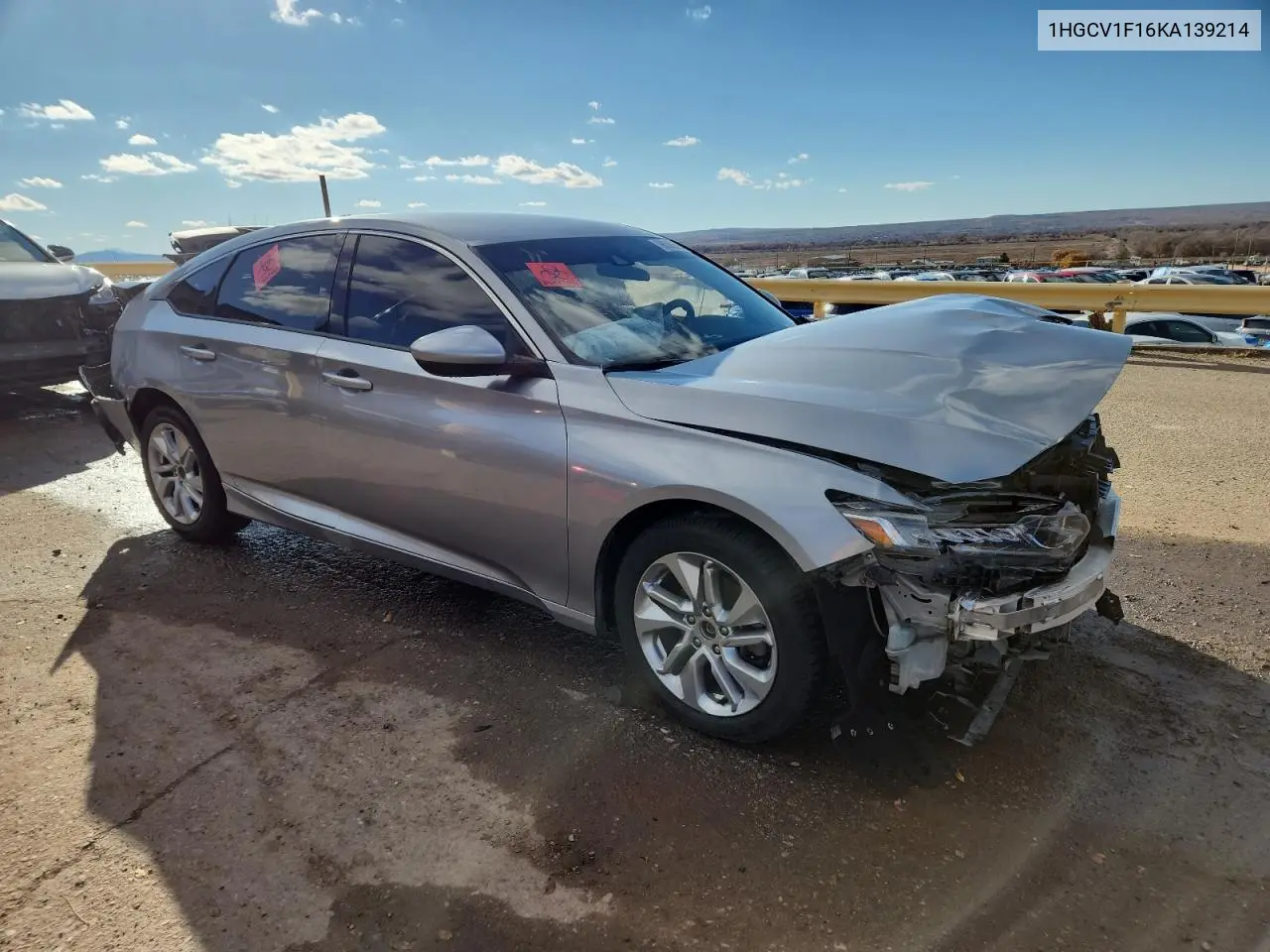1HGCV1F16KA139214 2019 Honda Accord Lx