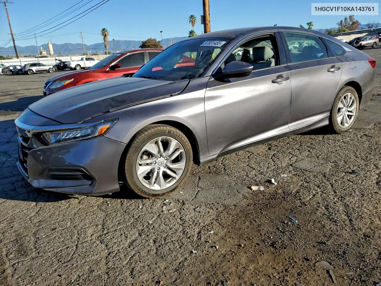 1HGCV1F10KA143761 2019 Honda Accord Lx