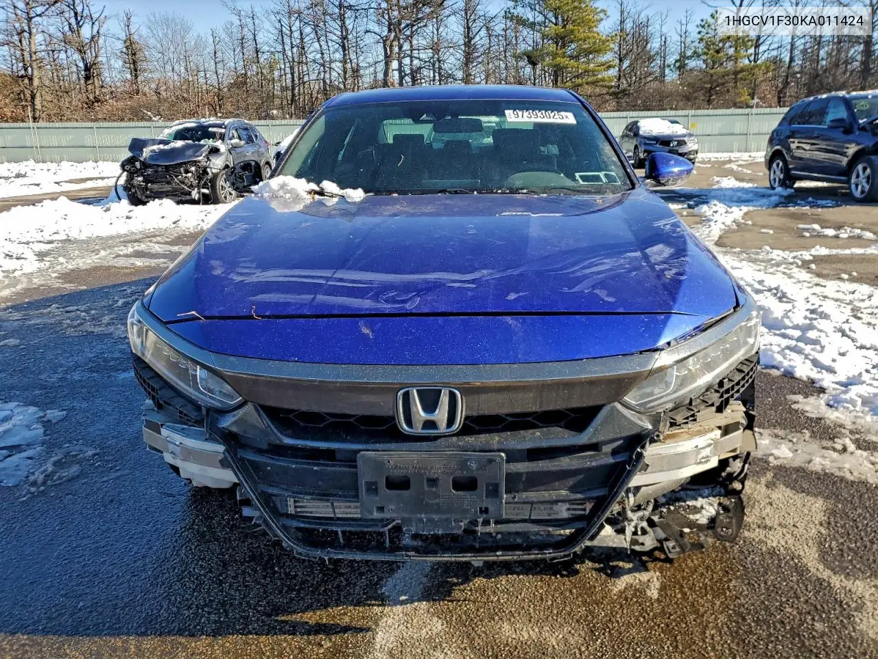 1HGCV1F30KA011424 2019 Honda Accord Sport