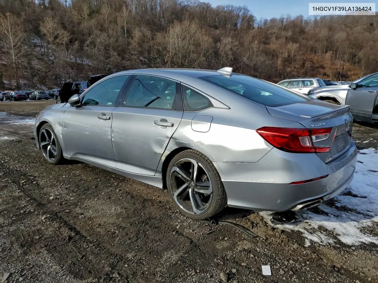 1HGCV1F39LA136424 2020 Honda Accord Sport