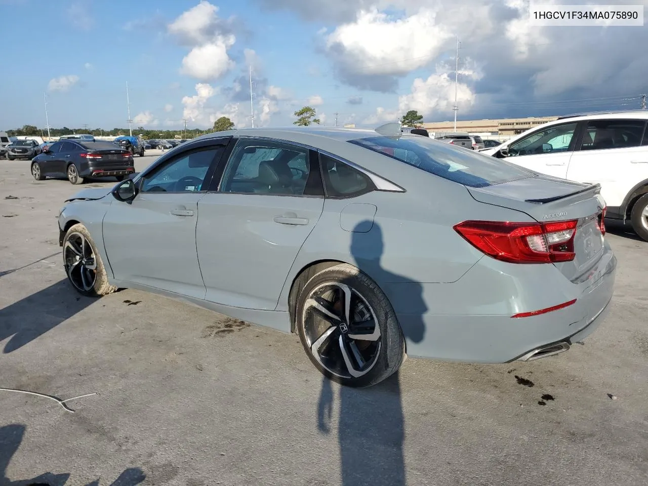 1HGCV1F34MA075890 2021 Honda Accord Sport