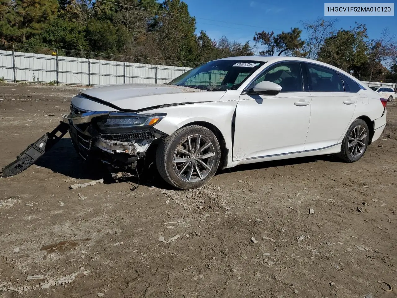 1HGCV1F52MA010120 2021 Honda Accord Exl