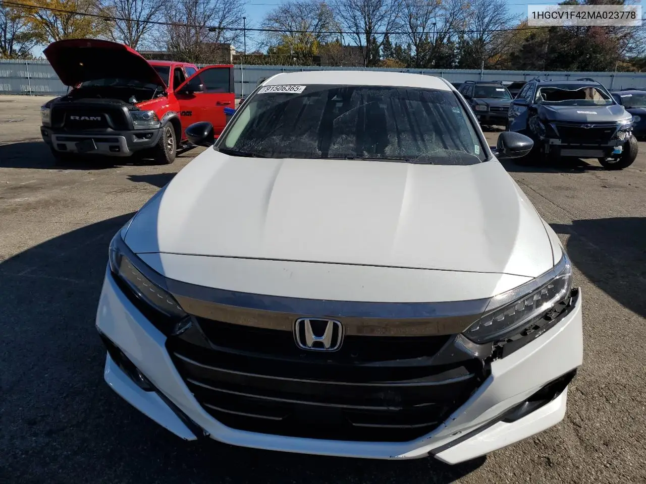 1HGCV1F42MA023778 2021 Honda Accord Sport Se