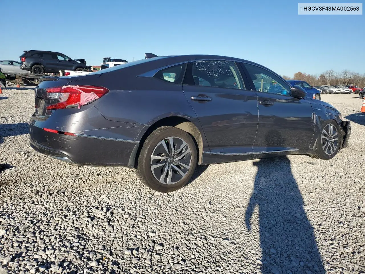 1HGCV3F43MA002563 2021 Honda Accord Hybrid Ex