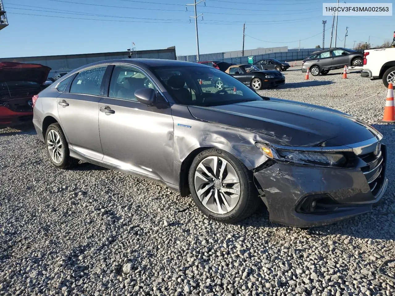 1HGCV3F43MA002563 2021 Honda Accord Hybrid Ex