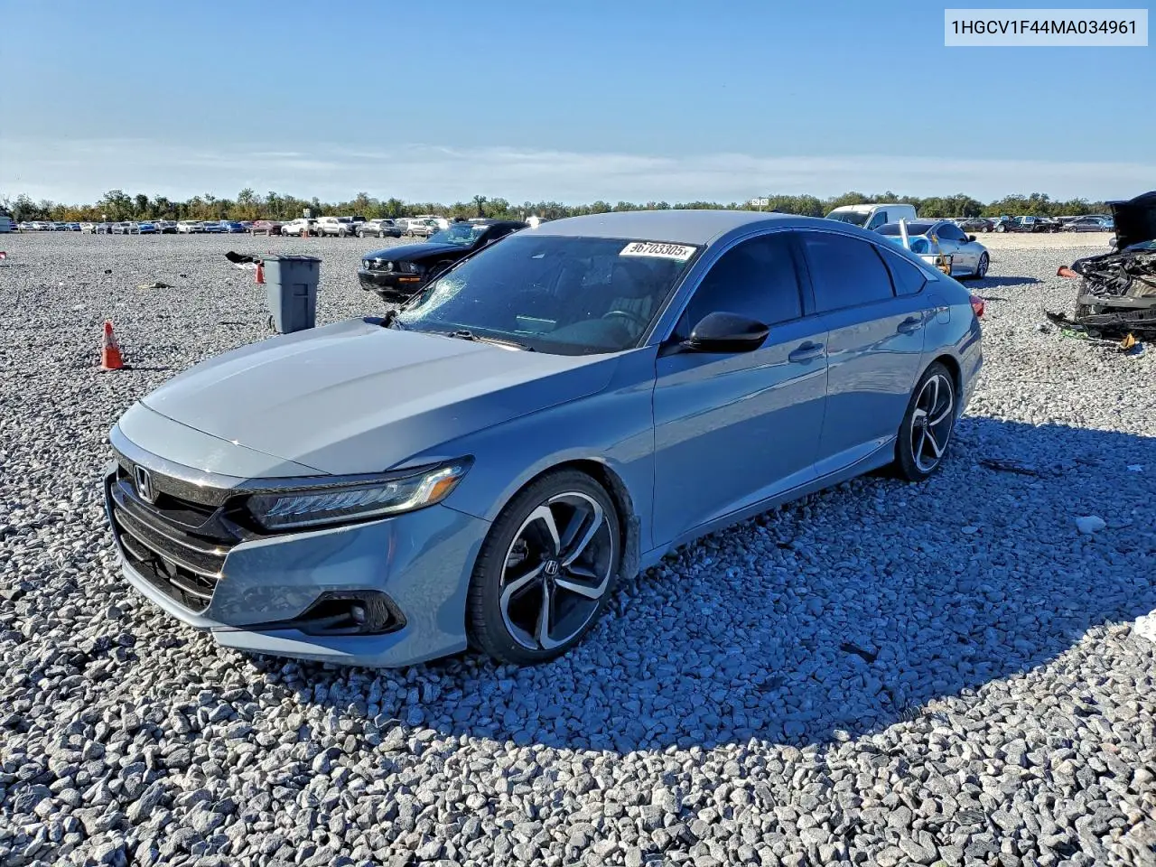 1HGCV1F44MA034961 2021 Honda Accord Sport Se