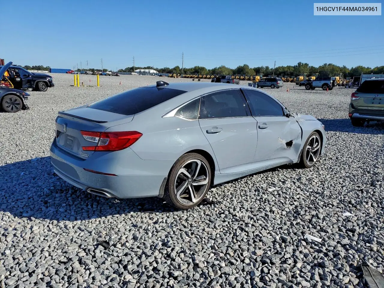 1HGCV1F44MA034961 2021 Honda Accord Sport Se