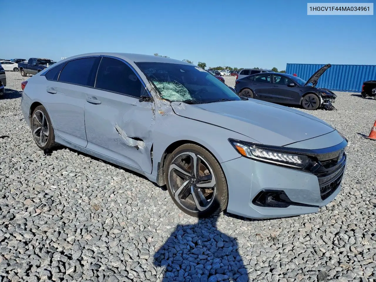 1HGCV1F44MA034961 2021 Honda Accord Sport Se