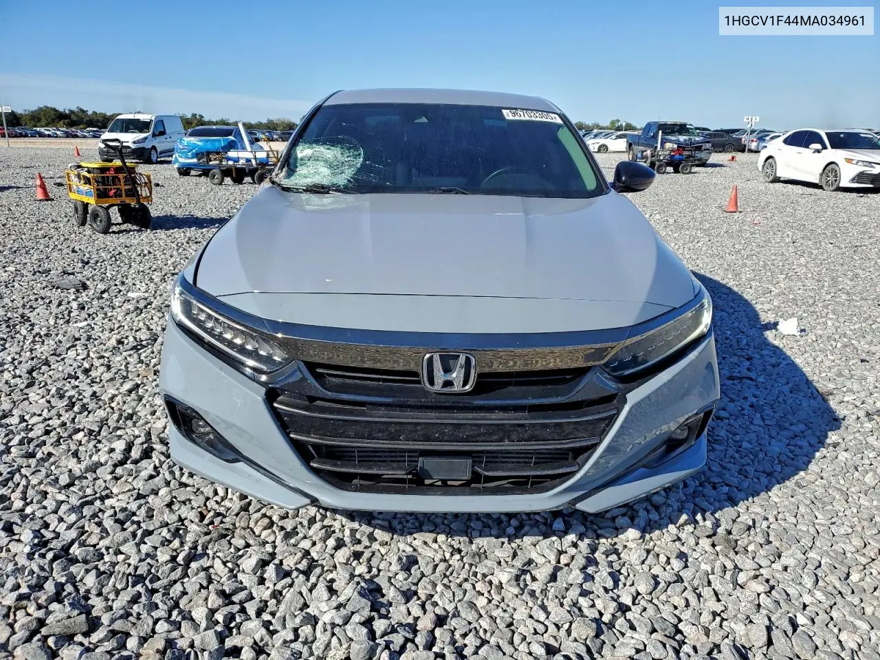 1HGCV1F44MA034961 2021 Honda Accord Sport Se