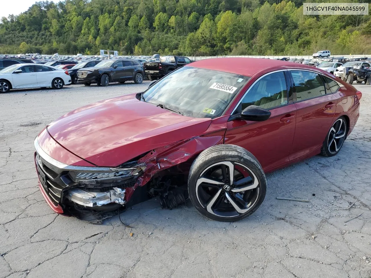 2022 Honda Accord Sport Se VIN: 1HGCV1F40NA045599 Lot: 71595554