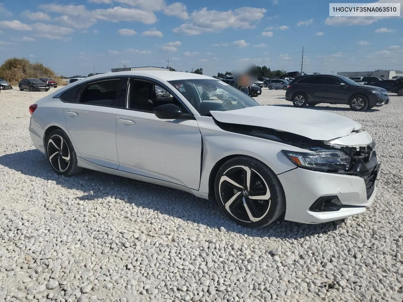 1HGCV1F35NA063510 2022 Honda Accord Sport