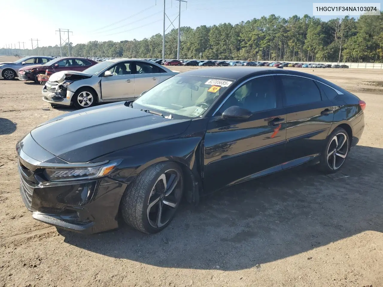 1HGCV1F34NA103074 2022 Honda Accord Sport