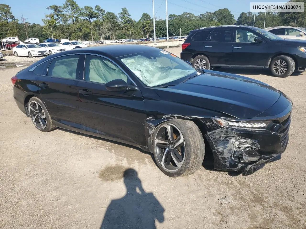 1HGCV1F34NA103074 2022 Honda Accord Sport