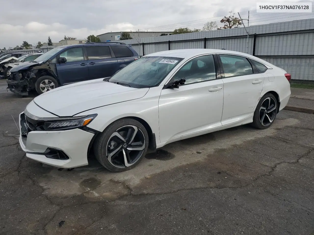 1HGCV1F37NA076128 2022 Honda Accord Sport
