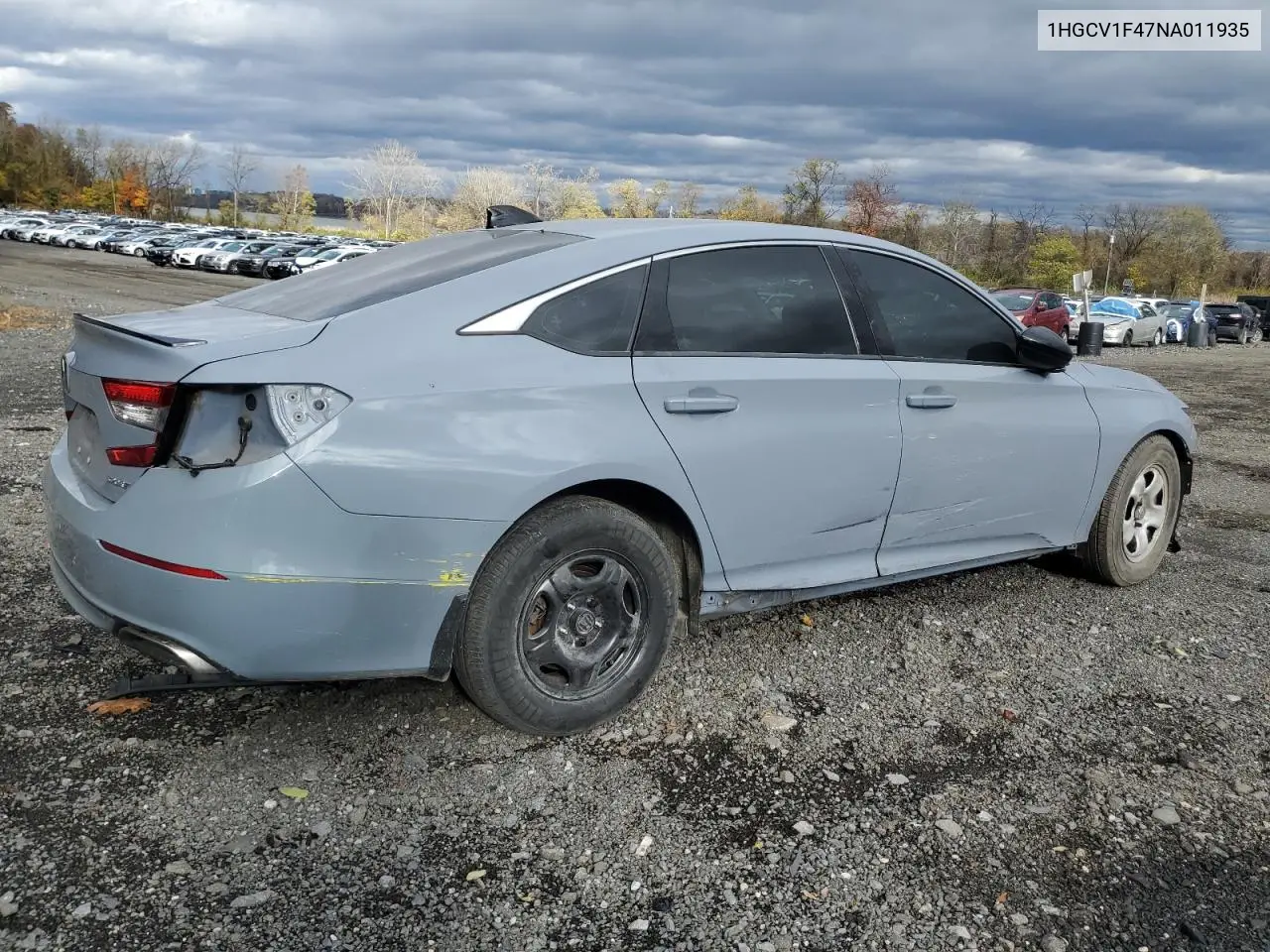 1HGCV1F47NA011935 2022 Honda Accord Sport Se