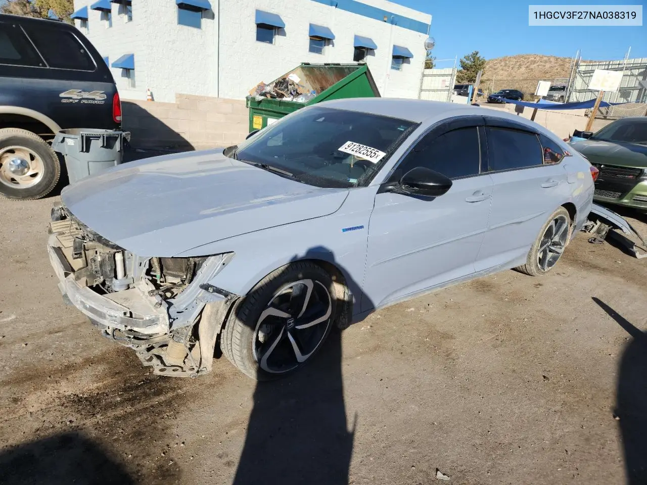 1HGCV3F27NA038319 2022 Honda Accord Hybrid Sport