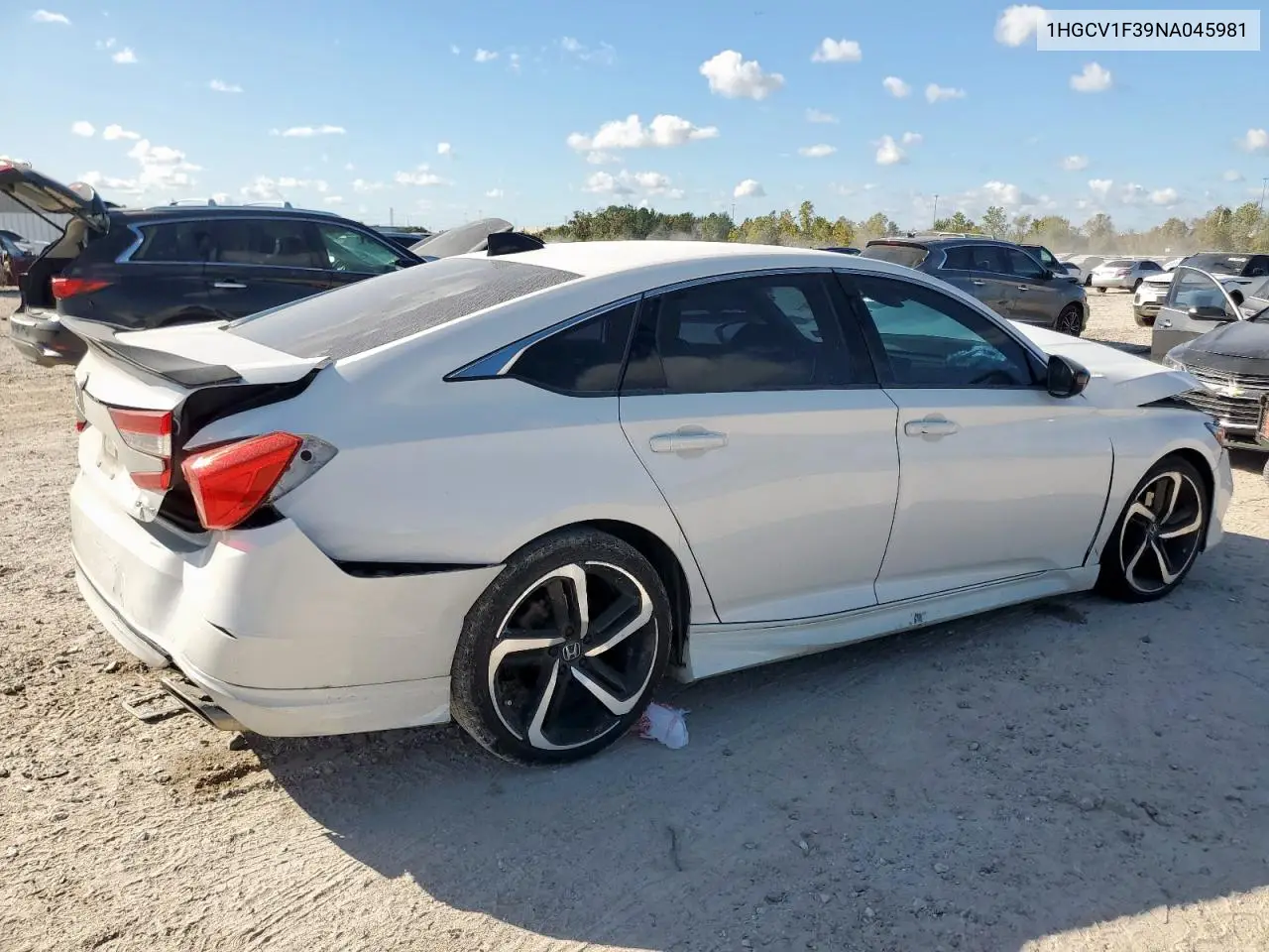 1HGCV1F39NA045981 2022 Honda Accord Sport