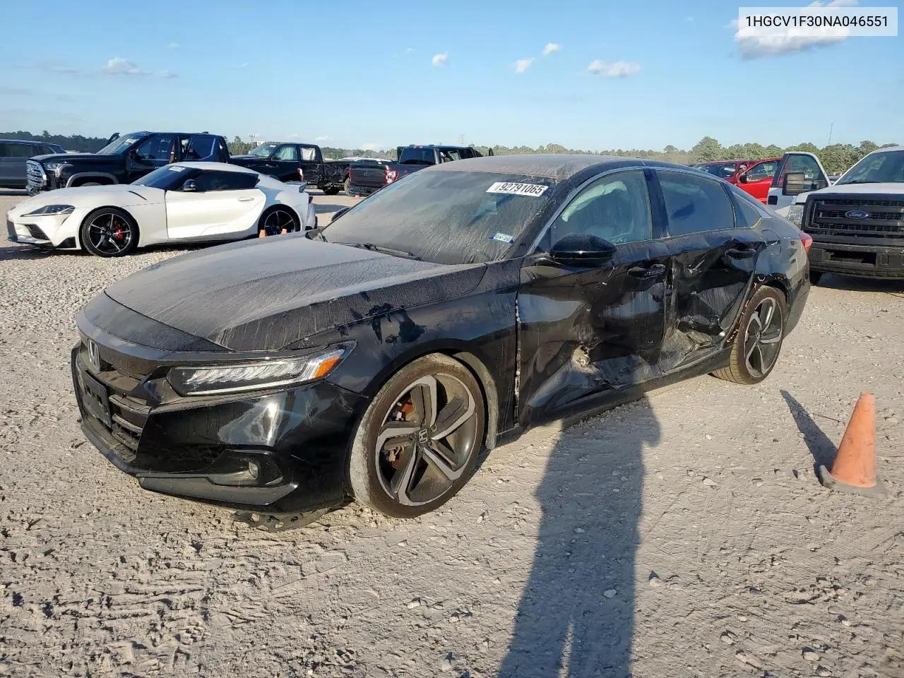 1HGCV1F30NA046551 2022 Honda Accord Sport