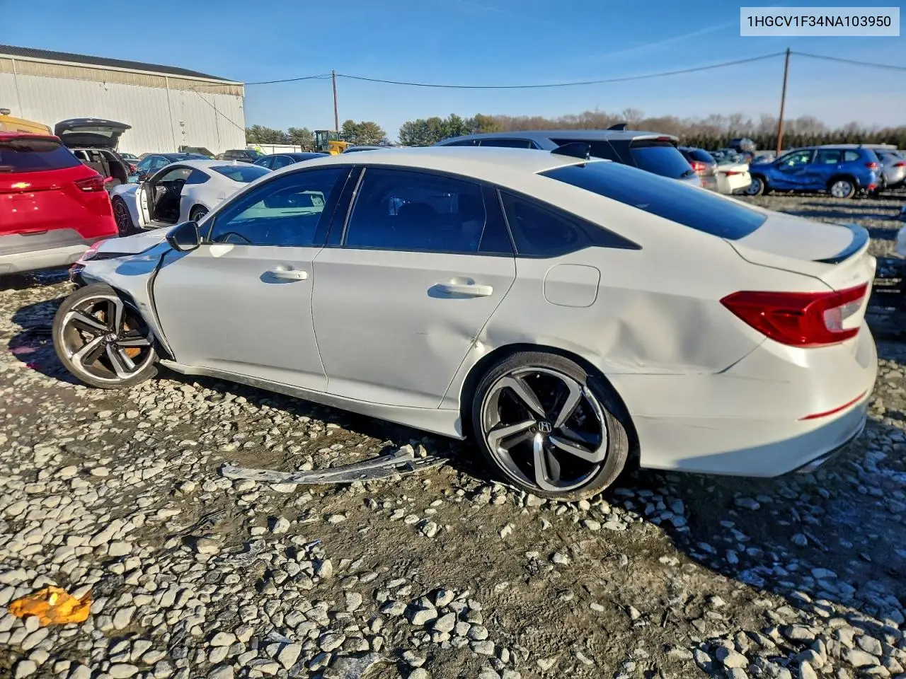 1HGCV1F34NA103950 2022 Honda Accord Sport