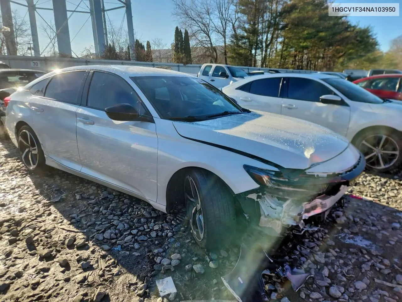 1HGCV1F34NA103950 2022 Honda Accord Sport