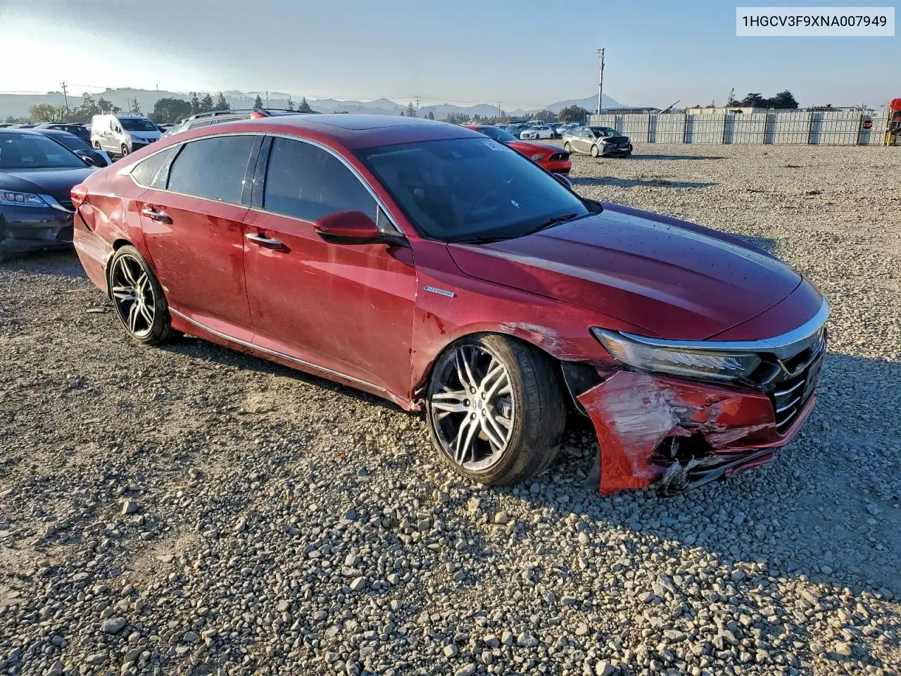 1HGCV3F9XNA007949 2022 Honda Accord Touring Hybrid