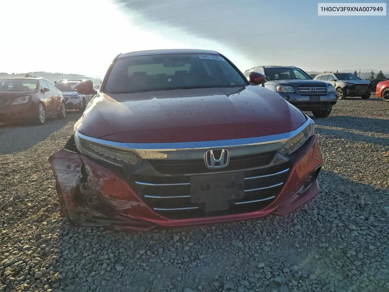 1HGCV3F9XNA007949 2022 Honda Accord Touring Hybrid