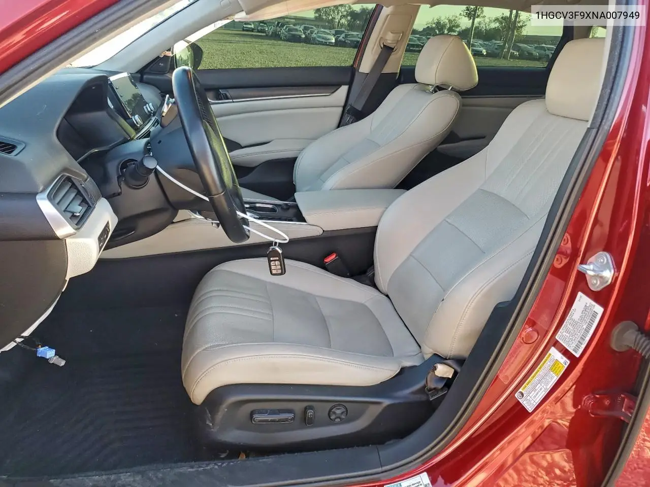 1HGCV3F9XNA007949 2022 Honda Accord Touring Hybrid