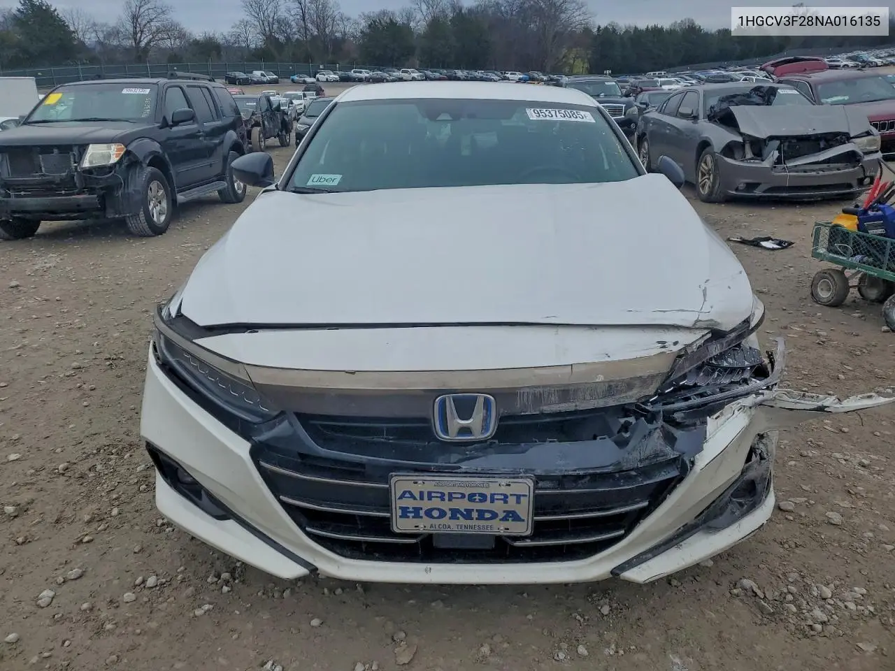 1HGCV3F28NA016135 2022 Honda Accord Hybrid Sport