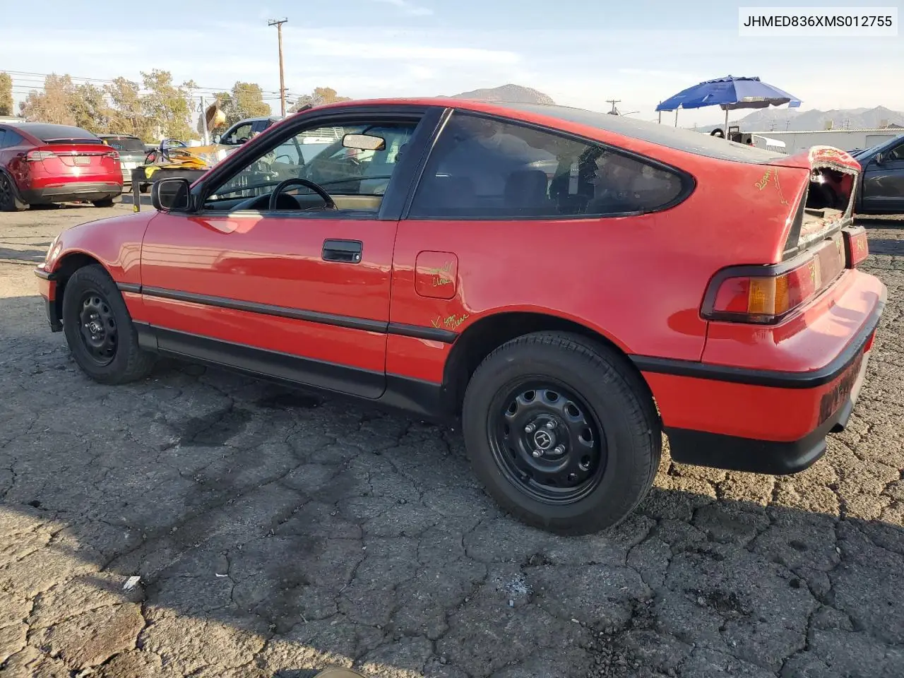 JHMED836XMS012755 1991 Honda Civic Crx 1.5 Hf