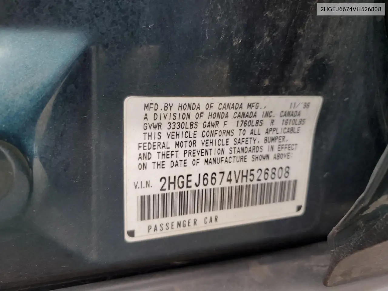2HGEJ6674VH526808 1997 Honda Civic Lx