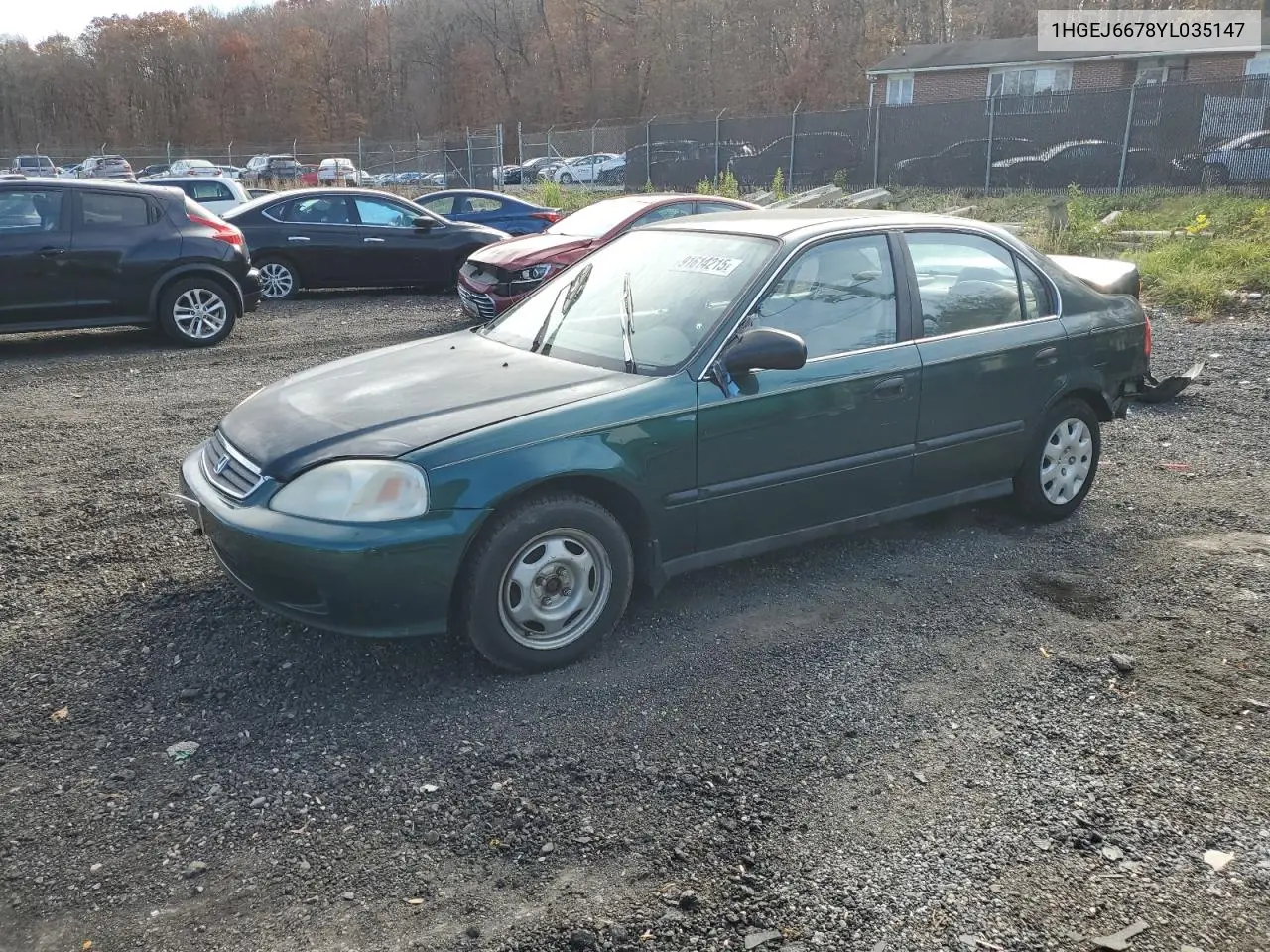 1HGEJ6678YL035147 2000 Honda Civic Lx