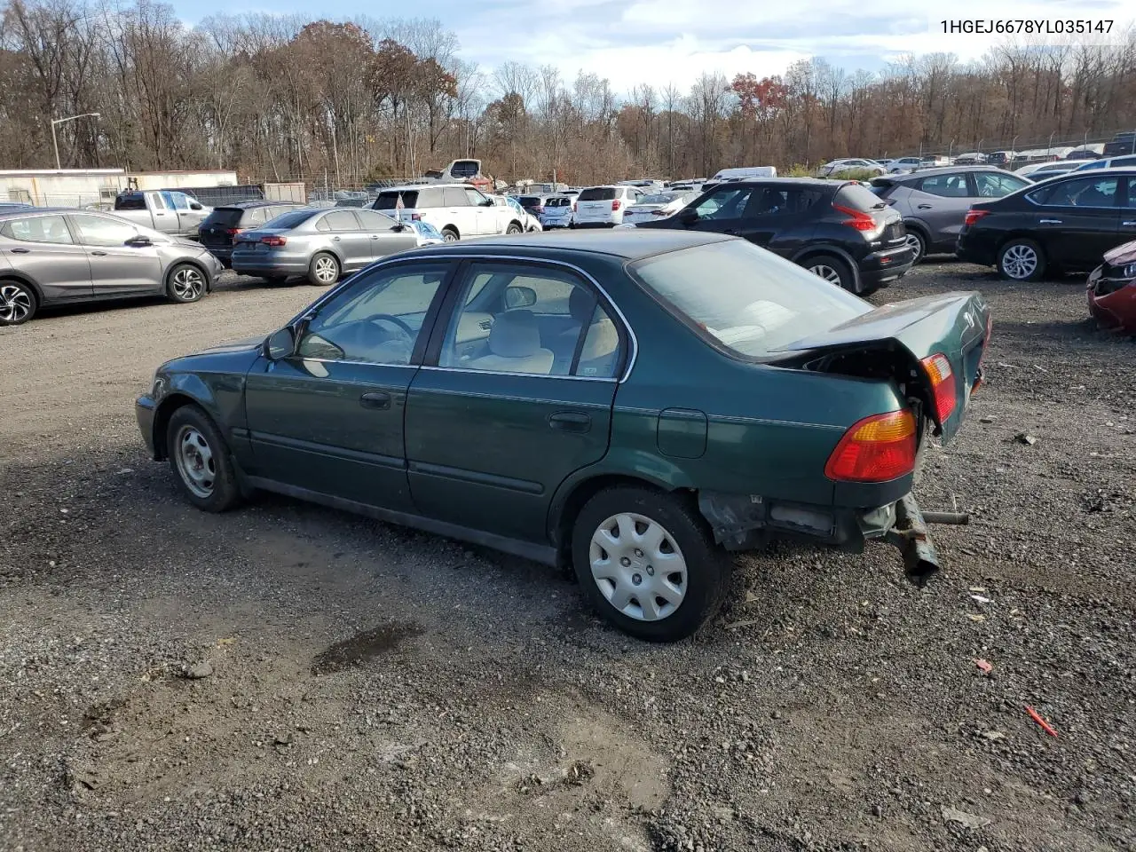 1HGEJ6678YL035147 2000 Honda Civic Lx