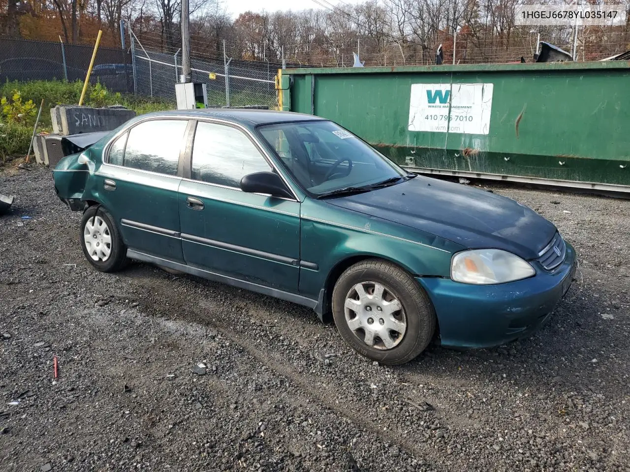 1HGEJ6678YL035147 2000 Honda Civic Lx