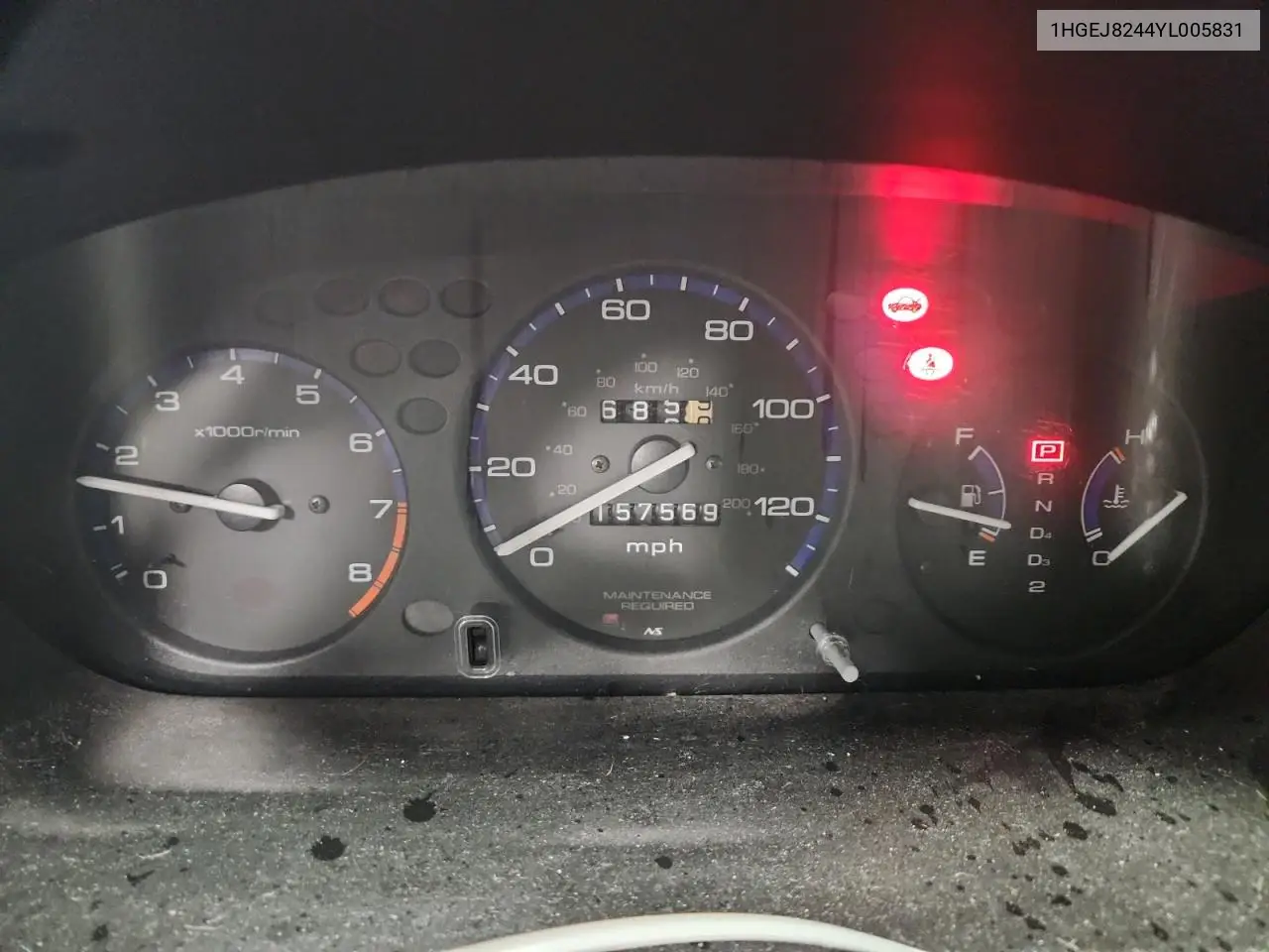 1HGEJ8244YL005831 2000 Honda Civic Ex