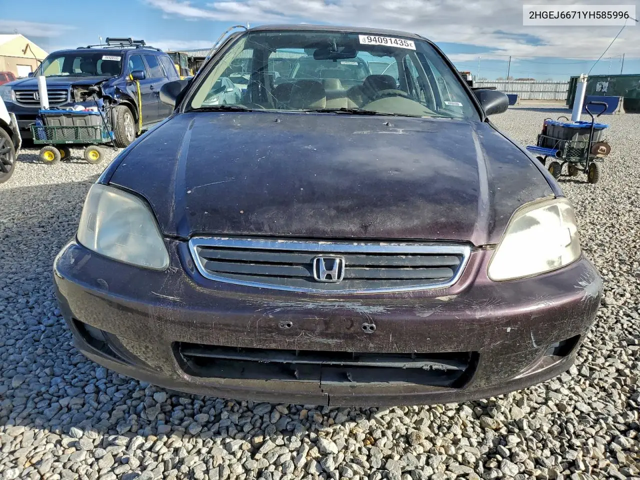 2HGEJ6671YH585996 2000 Honda Civic Lx