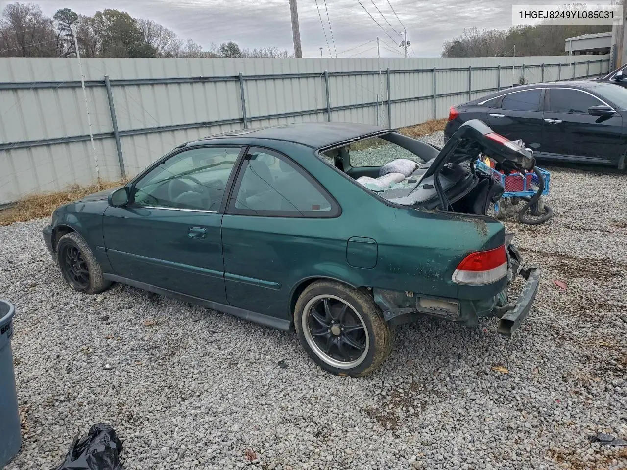 1HGEJ8249YL085031 2000 Honda Civic Ex
