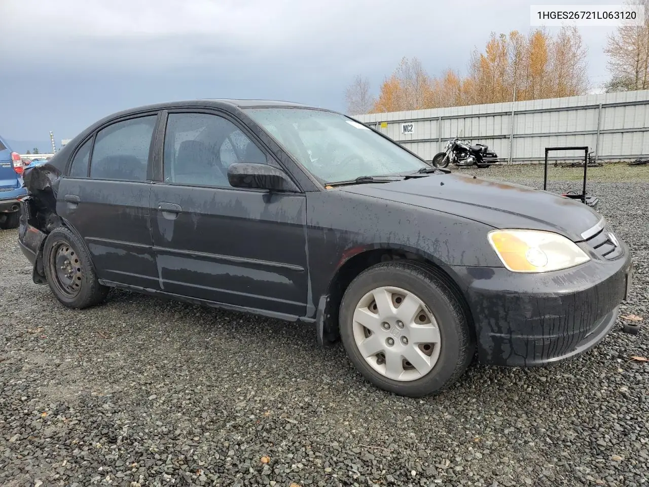 1HGES26721L063120 2001 Honda Civic Ex