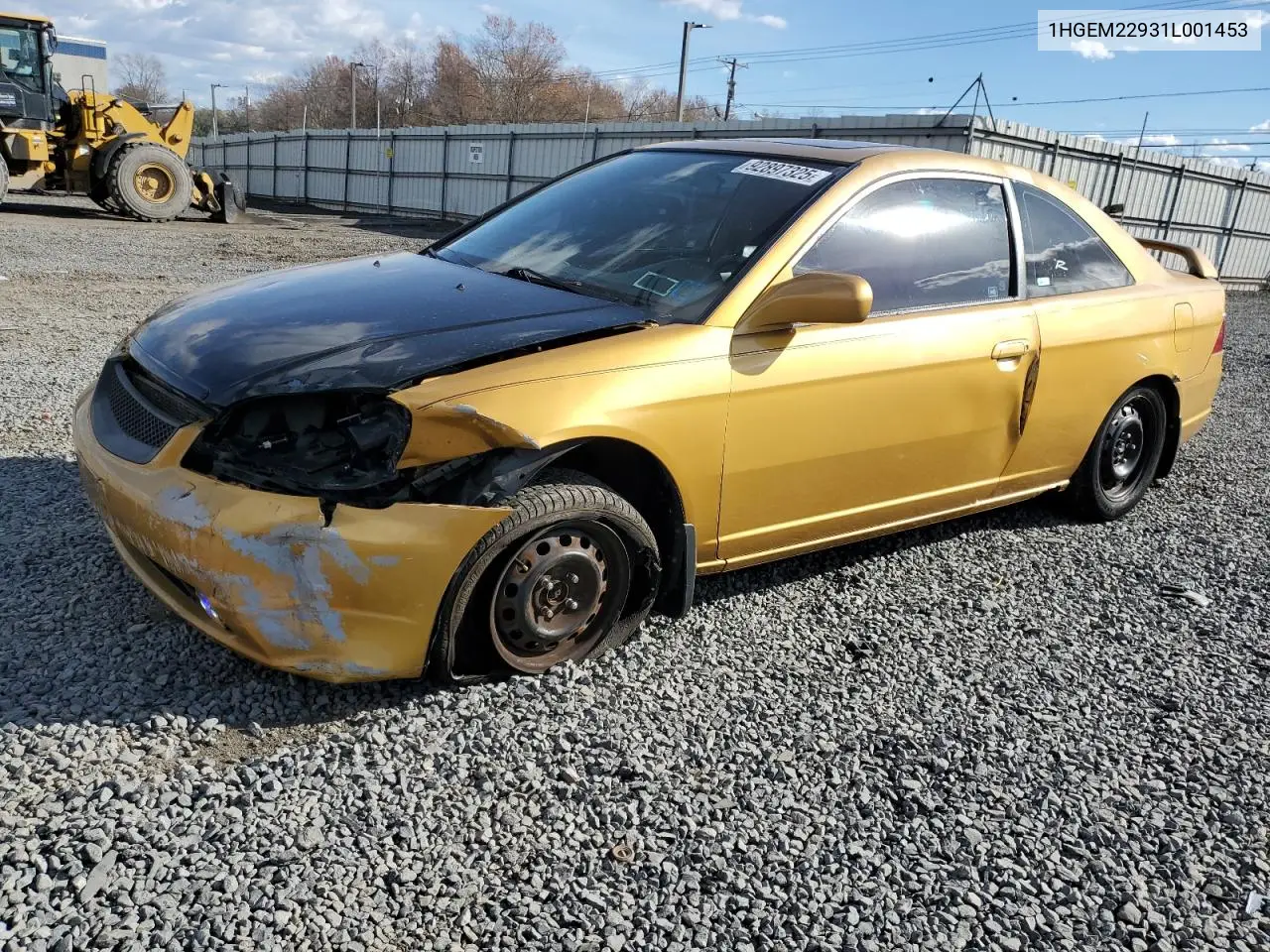 1HGEM22931L001453 2001 Honda Civic Si