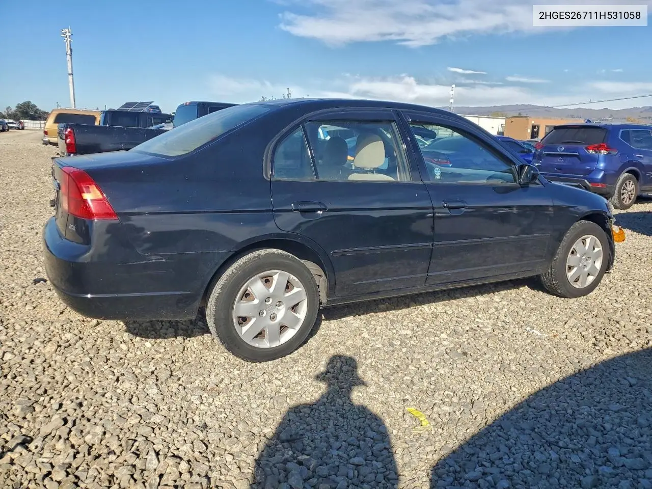 2HGES26711H531058 2001 Honda Civic Ex