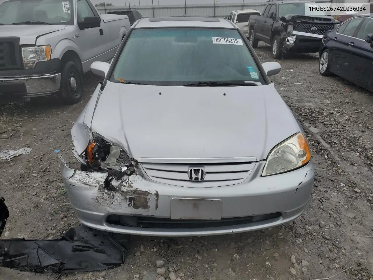 1HGES26742L036034 2002 Honda Civic Ex
