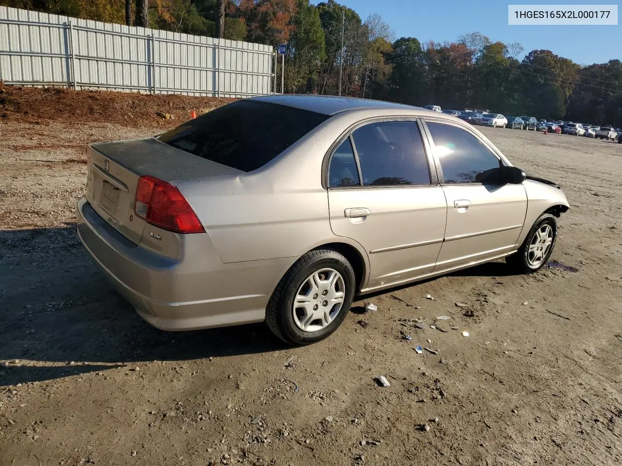 1HGES165X2L000177 2002 Honda Civic Lx